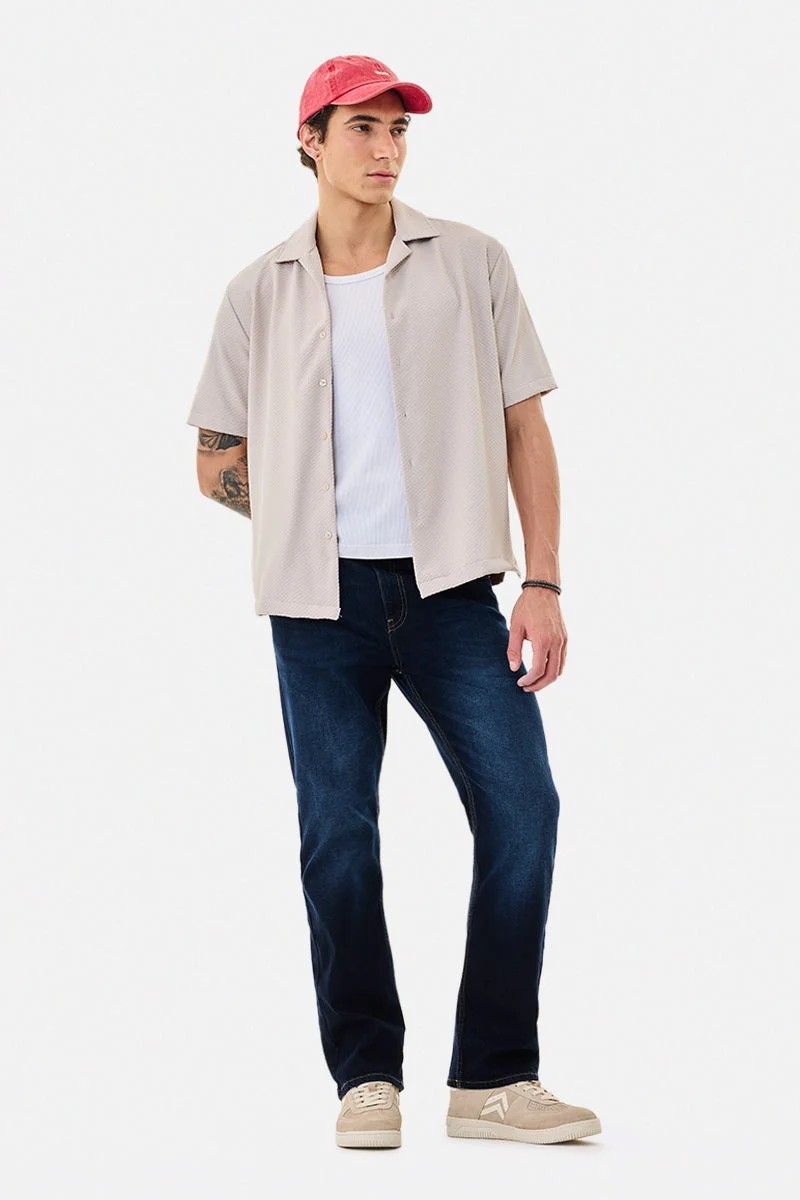 SNITCH Blue Straight Fit Stretch Core Lab Jeans for Men | Best Price UAE